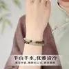 Pulsera de madera de agarwood para mujer, optimizada para el manejo, cuentas de jade Hetian, pulsera de doble vuelta, artesanía de madera de sándalo semi-montaña semi-agua