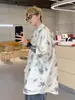 Camisa de Manga Corta de Seda de Hielo con Estampado para Hombre en Verano, Delgada, Estilo Perezoso, Camisa Casual Guapa, Hebilla de Alto Grado Estilo Chino Nuevo