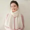 Cachecol de Caxemira para Mulheres 100% Caxemira Pura Moda Outono e Inverno Elegante Versátil Simples Cor Pura Cachecol Quente Tricotado