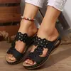 Nuevas Sandalias de Cuña con Plataforma Gruesa para Mujer de Comercio Exterior 2025, Zapatos de Playa Gruesos Peep-Toe de Talla Grande Transfronterizos para Mujer