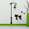 Gatito negro farola decoración habitación sala de estar dormitorio autoadhesivo removible pvc pegatina de pared generación transfronteriza AliExpress