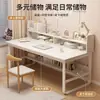 Escritorio de computadora para dormitorio, escritorio para estudio en casa, mesa de estudio para estudiantes, escritorio de escritura simple con estantería integrada, escritorio de oficina minimalista