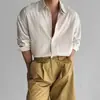 Camisa de lino a rayas de manga larga para hombre, estilo coreano primavera/verano, casual, sin arrugas, azul claro, camisa jacket ligera