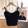 Camisola Chaleco de Mujer con Almohadilla en el Pecho para Verano Deseo Puro Femenino Ajustado Corto Top Básico para 2024