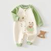 Mameluco para Bebé Recién Nacido de Tres Capas de Seda y Algodón para Otoño e Invierno, Ropa Cálida para Casa, Pijamas y Monos para Bebé para Salir