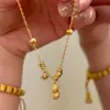 Xiaohongshu Más Vendido Nuevo Estilo Chino Anillo de Correr Forma de Cacahuete Cristal Amarillo Pulsera Collar Conjunto de Joyería de Ojo de Gato Venta al por Mayor
