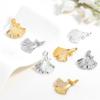 Productos semiacabados accesorios de joyería fábrica al por mayor metal hoja de ginkgo colgante pequeño hecho a mano diy pendientes colgante de collar