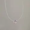 Estilo Minimalista Cristal Circonita Perla Colgante Hilo de Pescar Collar Mujer Lujo Accesible Versátil Elegante de Moda Cadena para el Cuello Cadena de Clavícula
