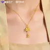 Tienda de Oro China Método Antiguo Dos Generaciones de Alegría Colgante de Oro Oro Puro 999 Flor de Loto Collar de Loto Regalo de Boda Cumpleaños para Mujeres