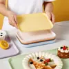 Bandeja Creativa de Trigo Plástico Placa Imitación Madera Rectangular Plato de Té Plato de Cena Hogar Restaurante Plato Difícil Plato para Huesos