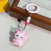 Cadena para Teléfono de Gato Tostada de Dibujos Animados 3D Colgante Lindo Ins Corazón Dulce con Cuentas Regalo para Mejor Amiga y Compañeros de Clase