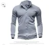 Nova blusa de moletom esportiva masculina com zíper e gola alta, jaqueta de moletom com zíper e gola alta, cardigã masculino liso, roupas masculinas de manga longa