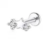 Pendientes de Plata de Ley S925 de Estrella Pendientes de Aro Accesorios Estilo Vacaciones Pendientes de Venta Caliente Transfronterizos Clavos con Parte Trasera Plana Piercing Espiral Clavos para Cartílago