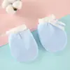Luvas anti-risco para bebê 0-1 ano bebê recém-nascido recém-nascido algodão puro respirável verão anti-risco rosto fino verão