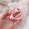 Lindo aro para el pelo de gatito con lazo rojo para niña cuerda para el pelo de cabeza de gato KT banda de goma rosa de alta elasticidad para coleta
