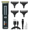 Cortador de Cabelo Elétrico Branco com Display LCD, Recarregável por USB, Cabeça de Óleo, Gravura Transfronteiriça
