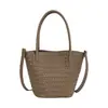 Bolso Tejido Retro para Mujer Mujer 2026 Otoño/Invierno Nuevo Estilo Coreano Bolso Tote Simple de Gran Capacidad Bolso de Hombro Único para Viajar