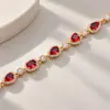 Pulseira de coração inspirada em dopamina para mulheres, delicada e doce, com design de coração vermelho, perfeita como presente para sua namorada ou melhor amiga; joias por atacado