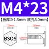Yishenglong Pernos Remachables para Agujero Ciego de Acero Inoxidable Tuercas Remachables Placa de Presión Hexagonal Rosca Bsos-M3M4