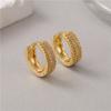 Aretes de Aro Avanzados Personalizados de Zirconia Oro 14K Nuevos Chinos Oro 18K Aretes de Aro para Estudiantes para Dormir Gratis para Mujer