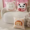 Cojín decorativo de animal de dibujos animados lindo para sofá de sala de estar, cojín de respaldo, cojín para ventanal, cojín para siesta en la oficina, cojín lumbar para cabecera
