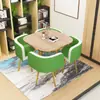 Recepción de Negociación Simple Mesa Redonda Pequeña Área de Descanso Creativa Tienda de Té de Leche y Postres Conjunto Combinado de Mesa y Silla de Ocio