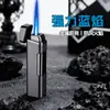 Encendedor Creativo Azul Llama Directa Encendido de un Toque Encendedor de Cigarrillos Inflable Encendedor a Prueba de Viento de Gama Alta Fabricante Venta al por Mayor