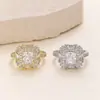 Anillo de Zirconia de Lujo de Moda Transfronterizo para Mujer, Anillo Abierto Ajustable Versátil de Estilo Ins para Mujer