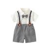 Vestido de un año ropa para niños en stock pajarita para niños camisa tirantes traje niños escolares 61 actuación ropa de jardín