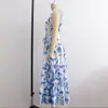 2024 Europeo y Americano Fengchun Nuevo Vestido Redondo para Mujer Estampado 5340