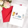 Nueva tarjeta de felicitación de acuarela de animales transfronterizos para recién nacidos, tarjeta de celebración de bautizo de bebé, tarjeta de bendición de luna llena de bebé con sobre