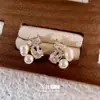 Pendientes de Perla Barroca con Circonita Francesa Nicho Simples Asimétricos Pendientes de Alta Gama Exquisitos Pendientes Retro para Mujer