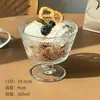Tigela de Vidro Girassol Embossado Estilo Ins Tigela Doméstica para Sorvete Iogurte Aveia Tigela de Sobremesa para Café da Manhã