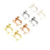 Clip para Oreja sin Perforación Disco de 8 mm Clip para Oreja de Tornillo de Cabeza Plana con Anillo para Colgar Estilo Estudiante Ajustable Accesorios para Joyería DIY