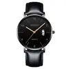 Reloj Minimalista de Cuarzo para Hombre, Indicador de Fecha Correa de Malla Negra Casual de Negocios Luminoso Reloj de Pulsera para Estudiante