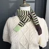 Bufanda Cálida de Invierno de Longitud Media para Mujer, Rayas con Bloques de Color, Estrecha y Linda, Calentador de Cuello Artístico Estilo Coreano