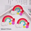 Adesivos Macios de PVC Acessórios para Capa de Celular DIY Materiais para Grampos de Cabelo Acessórios para Roupas Série Colorida Arco-Íris de Desenho Animado