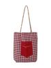 Bolsa de Lona a Cuadros American Double Bread para Mujer, Bolso Tote para Viaje, Bolso de Mano Vintage en Contraste, Bolsa Primavera Nueva para Padres e Hijos