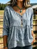 Camisa informal de estilo casual para mujer impresa en 3D, camiseta de punto cruzada para mujer, holgada, cuello en V, tres botones, manga media, jersey