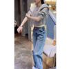 88251 Da Ai Mei Yi Yuan 2026 Primavera y Otoño Nueva Moda Gris Color Sólido Casual Chaqueta Corta Adelgazante Ropa Exterior para Mujeres