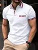 Polo de Verano Transpirable para Hombre con Manga Corta, Estampado 3D, Botones, Cuello de Solapa, Estilo Deportivo Casual, Transfronterizo Europeo y Americano