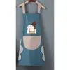 El Fabricante Admite la Impresión de Mandiles con Logo, Mandiles Florales y Mandiles con Diseños de Conejos que Se Pueden Usar para Secarse las Manos, Mandiles de Cocina Impermeables y a Prueba de Aceite para Mujeres, Mandiles de Pareja de Moda Estilo Coreano
