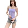 Camisola de Verano para Chica Picante con Pliegues de Seda Helada Ropa Interior para Mujer con Almohadilla para el Pecho Top de Uso Único Moderno Ajustado Hermoso Espalda Descubierta Top Tubo Ropa Interior