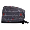 Gorro Quirúrgico Estampado de Algodón Ajustable Bolsa para Cabello Largo de Mujer Gorro Dentista Clínica Dental Gorro Esmerilado Comercio Exterior para Hombres