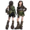 Disfraz de baile de jazz para niñas, estilo genial y dulce, con pantalones de camuflaje para mujer, disfraz de jazz para niños, moderno y elegante para mujer.