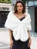 CI Transfronterizo P0254 Nuevo Otoño/Invierno Piel Sintética Piel de Zorro Chal Grande Calentador de Cuello Bufanda Multicolor Chal para Vestido de Novia