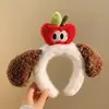 Faixa de cabeça fofa com orelhas de panda para lavar o rosto, faixa de cabeça de pelúcia de desenho animado com coroa alta para mulheres, faixa para maquiagem e lavar o cabelo, acessório de cabelo