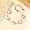 Pulseira de Trevo de Cinco Folhas Dopamina Dupla Face Versão Alta Transfronteiriça Luxo Leve Simples Senso Avançado 18k Não Desbota Cor Joga