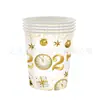 Suministros de decoración para fiesta temática de platino de Año Nuevo 2027 de Amazon, platos de papel, servilletas de papel, juego de vajilla