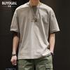 Camiseta de Manga Corta para Hombre de Media Manga Verano Suelta Talla Grande Camiseta para Hombre Algodón Puro Talla Extra para Hombres Gordos Verano